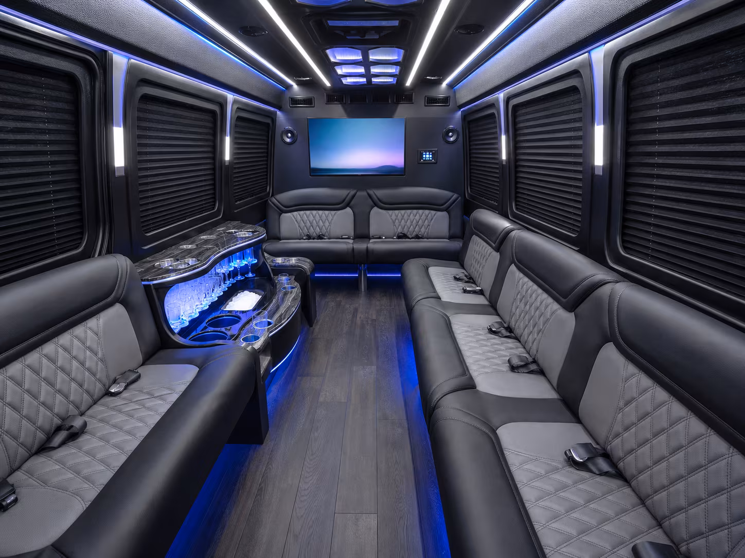 meridian 15 passenger party bus